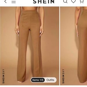 SHEIN SXY Solid High Wasit Flare Leg Pants
